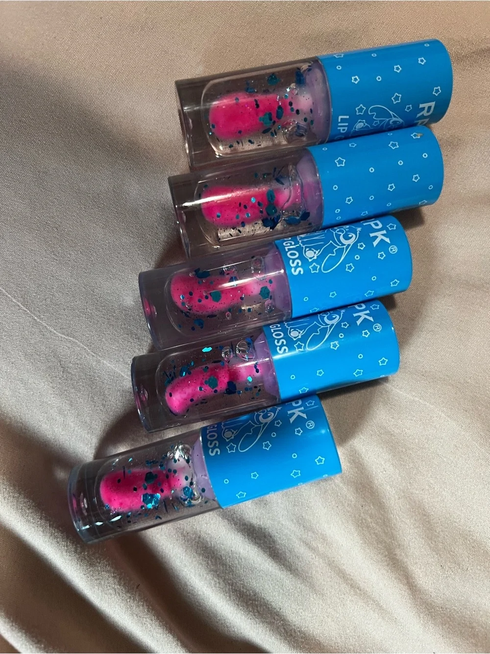 Pink Glitter Lip Gloss - (Set of 5)